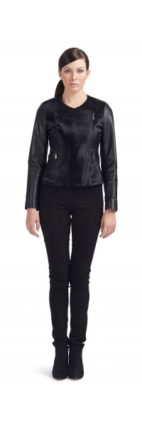 Beth Black Calf Leather Jacket