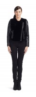 Beth Black Beaver/Leather Jacket