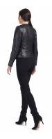 Beth Black Beaver/Leather Jacket