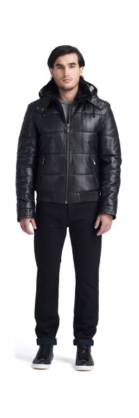 Giorgio Puffer Leather Jacket