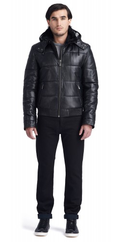 Giorgio Puffer Leather Jacket