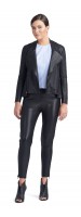 Mandy Black Stretch Leather Jacket