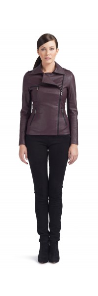 Mary Black Stretch Leather Perfecto Jacket