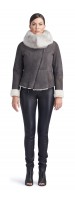 Nadia Charcoal/White Shearling Jacket