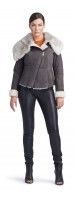 Nadia Charcoal/White Shearling Jacket