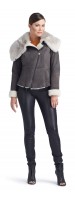 Nadia Charcoal/White Shearling Jacket