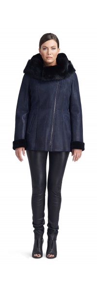 Nadine Navy/Black Shearling Jacket