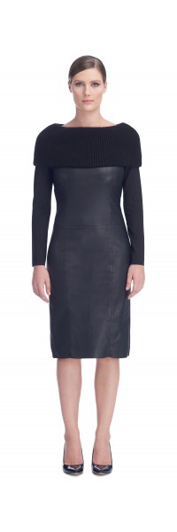 Angelique Black Stretch Leather Dress