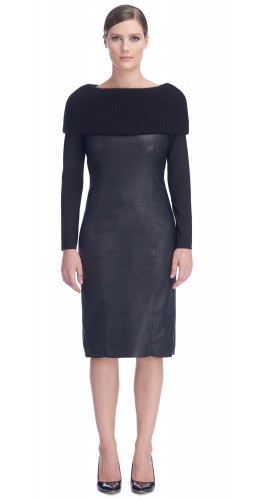 Angelique Black Stretch Leather Dress