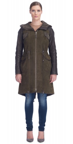 Clara Army Shearling Coat