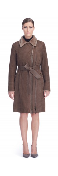 Dina Taupe Shearling Coat