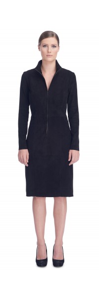 Eliza Black Stretch Suede Dress