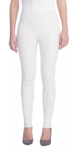 Jana Vanilla Stretch Lambskin Leggings