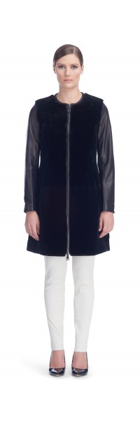 Jan Black Beaver/Leather Coat