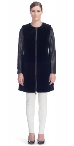 Jan Black Beaver/Leather Coat