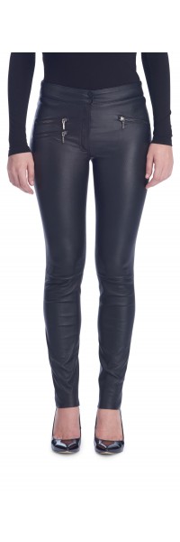 Maggie Black Stretch Leather Pants