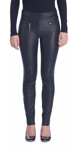 Maggie Black Stretch Leather Pants