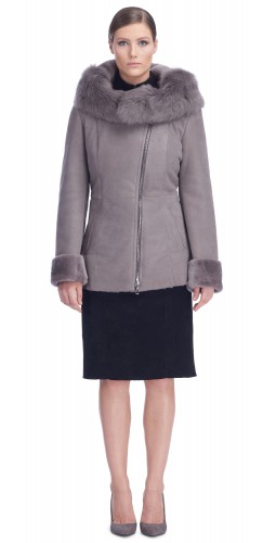 Nadine Cement Shearling Jacket