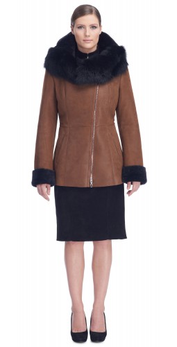 Nadine Tan/Brown Shearling Jacket