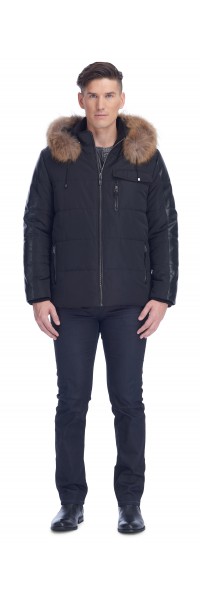 Paolo Leather-Nylon Puffer