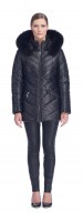 Paris Black Leather Puffy Jacket