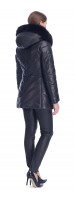 Paris Black Leather Puffy Jacket