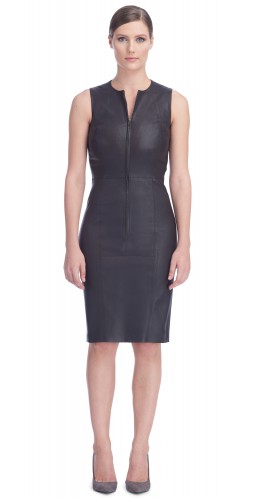 Ria Brown Stretch Leather Dress