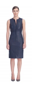 Ria Navy Stretch Lambskin Dress