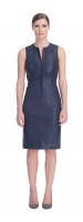 Ria Navy Stretch Lambskin Dress