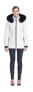 Sandy Vanilla Leather Puffy Jacket