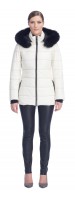 Sandy Vanilla Leather Puffy Jacket