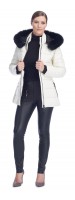 Sandy Vanilla Leather Puffy Jacket