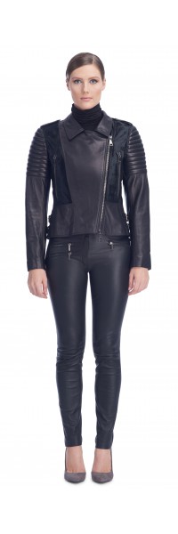 Tori Black Calf/Leather Jacket