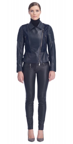 Tori Navy Calf/Leather Jacket