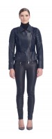 Tori Navy Calf/Leather Jacket