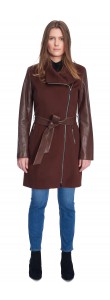 Miranda Nutmeg Wool/Leather Coat