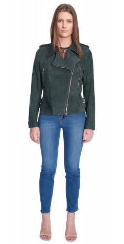 Torina Emerald Suede Perfecto Jacket