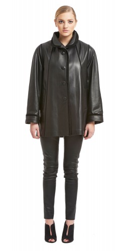 Gia Black Short Stroller Leather Jacket