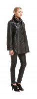 Gia Black Short Stroller Leather Jacket