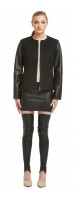 Maya Black Wool/Leather Jacket